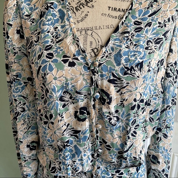 NWT Veronica Beard Blue Riggins Floral Silk Dress 6 - Picture 4 of 9